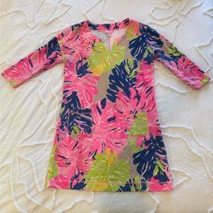 Lilly Pulitzer Colorful Leaf Print Dress Small